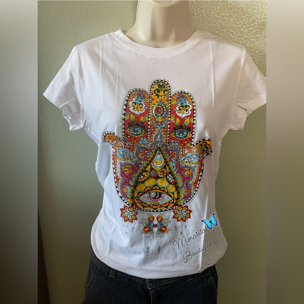 Vinizbena White  Women’s  T-Shirt Top New
